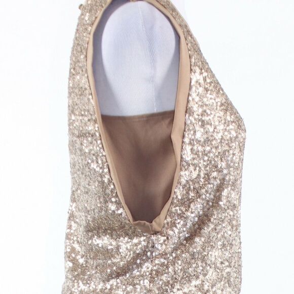 Khaki gold C.LUCE sleeveless blouse dress S - Picture 6 of 8